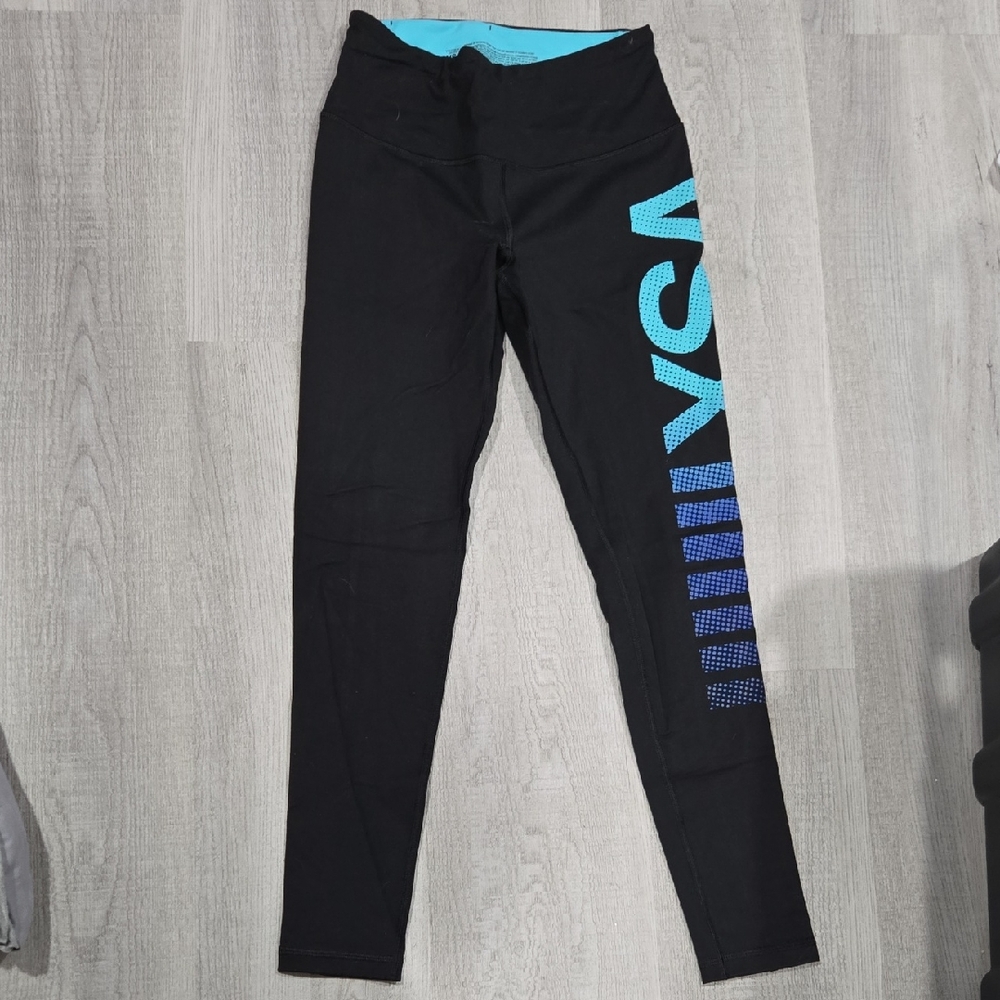 Victoria's Secret Black and Blue Leggings